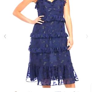 Michael Kors  mid length chiffon ruffle  dress